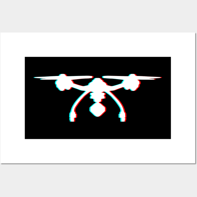 Glitch Drone For FPV Drone Pilots Wall Art by wbdesignz